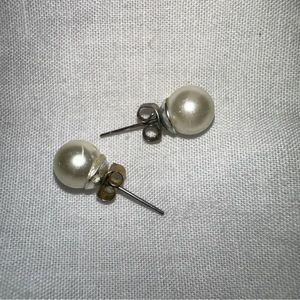 Faux pearl studs